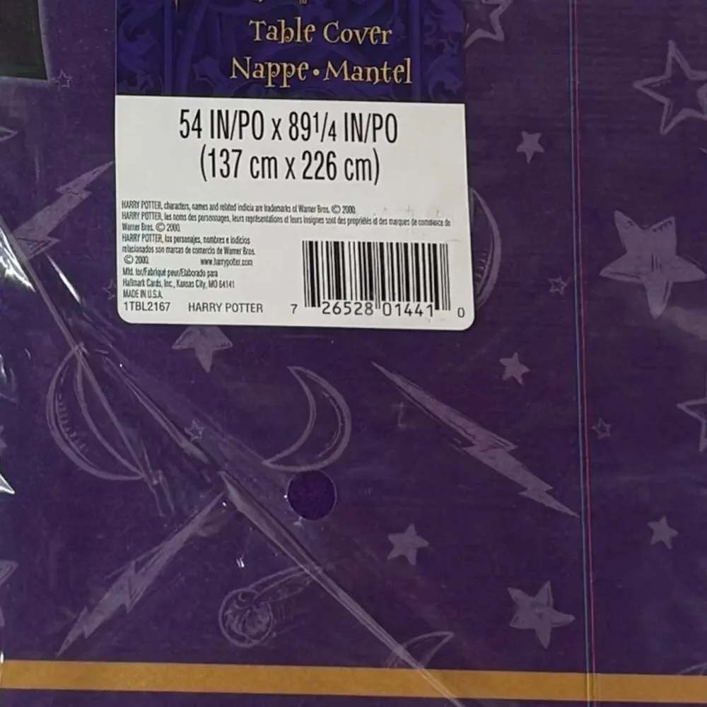 (2) - VTG 2000s Harry Potter Sorcerers Stone Plastic Table Cover Party Supplies